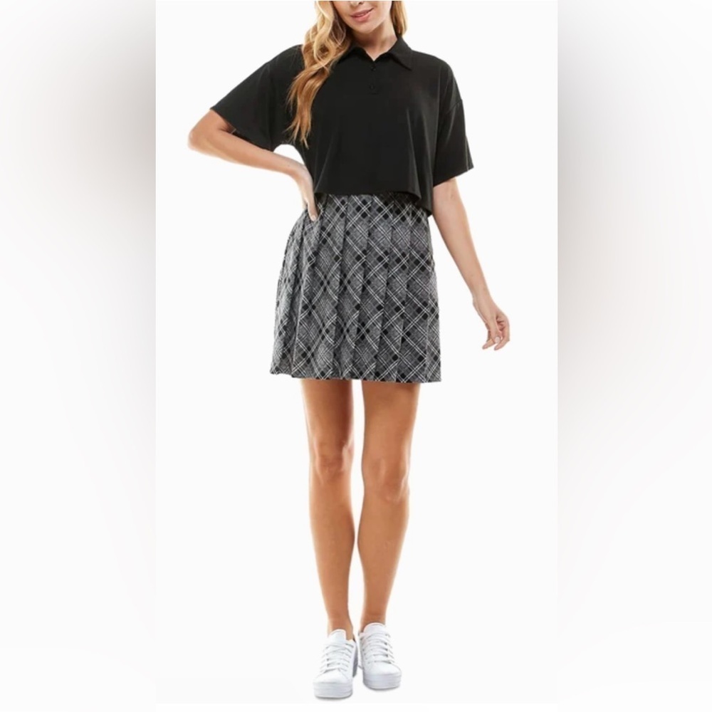 NWT KINGSTON GREY JUNIORS KNIT PLAID FIT & FLARE TWO PIECE DRESS SIZE XL